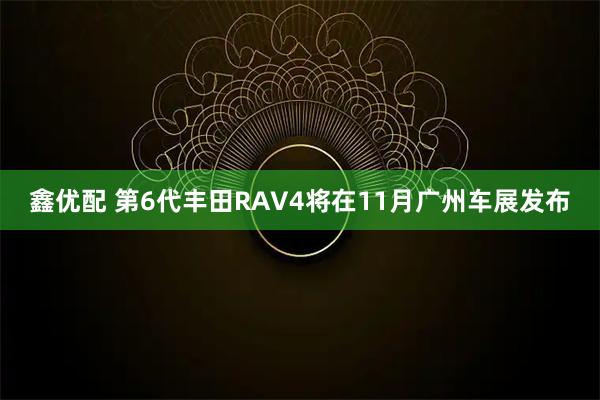 鑫优配 第6代丰田RAV4将在11月广州车展发布